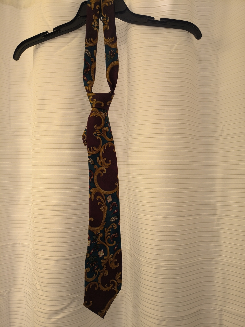 Tabasco Paisley Silk Tie in Burgundy, Teal, and Gold